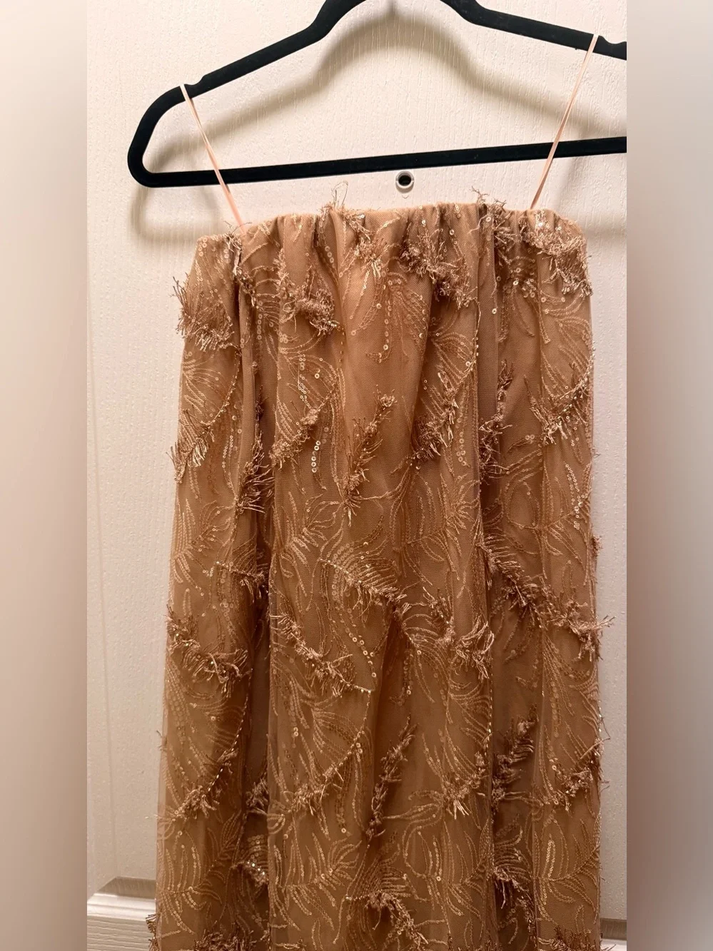 Helsi Cara Strapless Sequin Embroidered Gown in Tan Size XS NWT - Picture 6 of 8